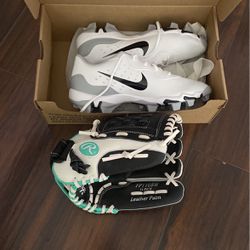 Softball Glove And Shoes !! (‼️NEW‼️)