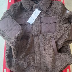 Alo Sherpa bomber jacket size small color brownstone