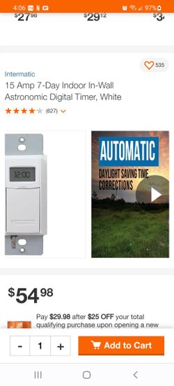 2 Used Indoor In-Wall Astronomic Intermatic  Digital Timer, White
