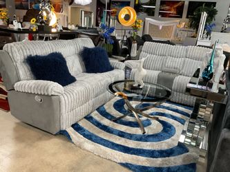 🚨Beautiful Grey Sofa And Loveseat 4Manuel Recliner Only $999🚨