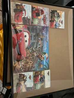 Car puzzle in a frame