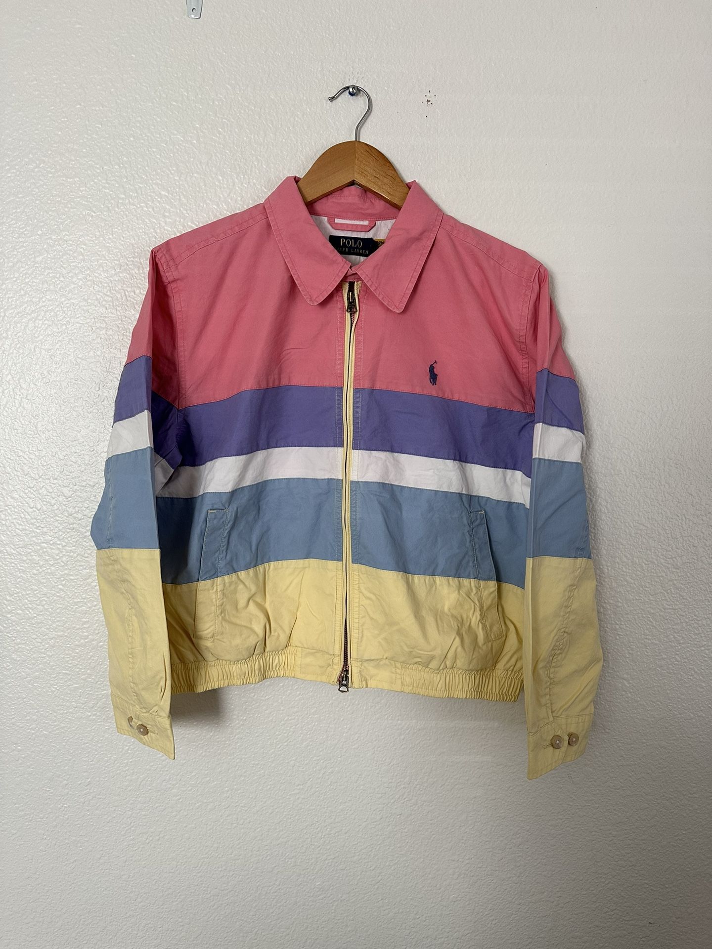 Polo Ralph Lauren Poplin Windbreaker Jacket Pink Purple Yellow 