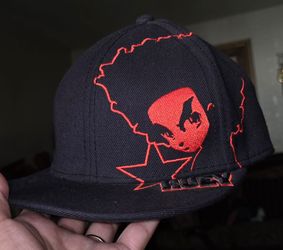 Y2K The Boondocks Huey Cap with red embroidered graphic of huey face