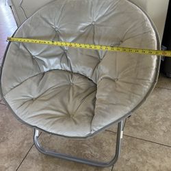 Amazon Basics Faux Fur Saucer Chair With Foldable Metal Frame, Grey