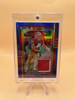 2025 Christian Mccaffrey optic threads blue hyper jersey card🔥