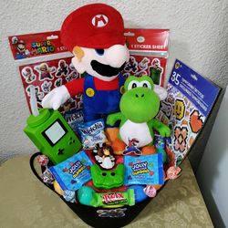 MARIO BROS. EASTER BASKET. ( PICK UP IN MODESTO.)