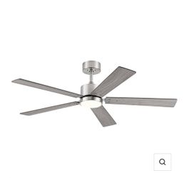 Vaczon 52" Modern DC Ceiling Fan with LED Light, Remote Control, 5-Blade, Brushed Nickel
