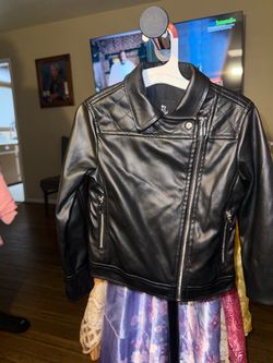 Black Faux Leather Kids Moto Jacket