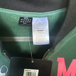 Disney Men's Mickey Mouse Graphic Print Varsity Bomber Jacket 