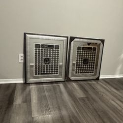 2 Pieces Islamic Wall Art  Mirrored Silver And Black