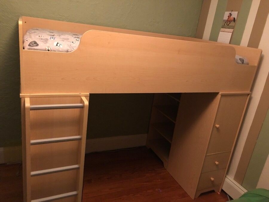 Wooden Loft Bed w/ desk