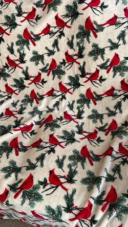 Christmas Cardinal Bird Print Fabric