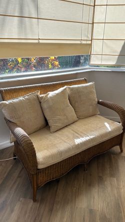 Coastal Wicker Loveseat