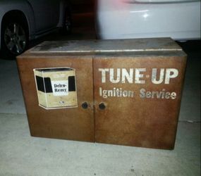 Vintage Antique Ac Delco Tune Up Cabinet 
