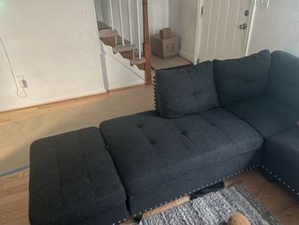 Sectional sofa with black upholstery