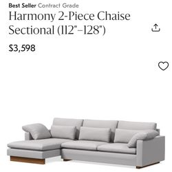 Westelm  2 Piece  Chase Sectional Sofa