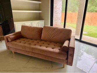 Dusty Rose Velour Sofa
