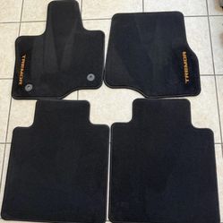 Ford OEM 21-23 F150 DR2 TREMOR Floor Mats Black Embroidered Gold Logo Carpet