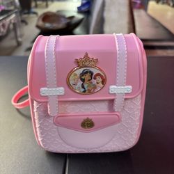 Disney Princess Pink Soft Plastic Backpack Toy Purse Jasmine Ariel Cinderella  