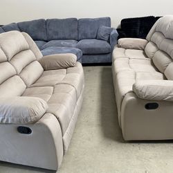 RECLINING SOFA AND LOVE SEAT 4 recliners $999 (msrp $1,699)
