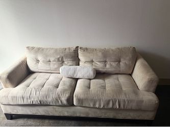 Tan suede couch