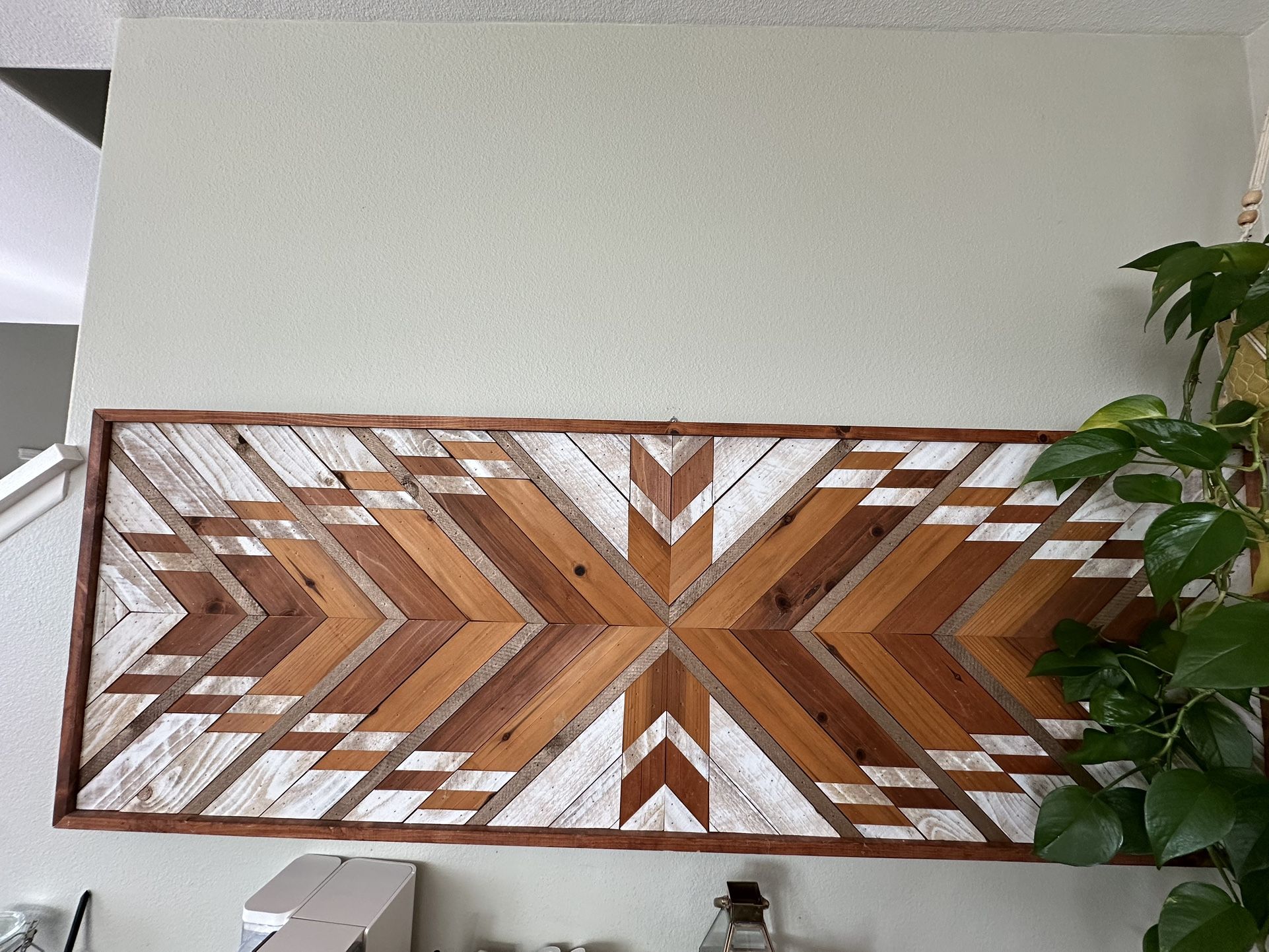Handmade Reclaimed Wood Aztec Wall Art