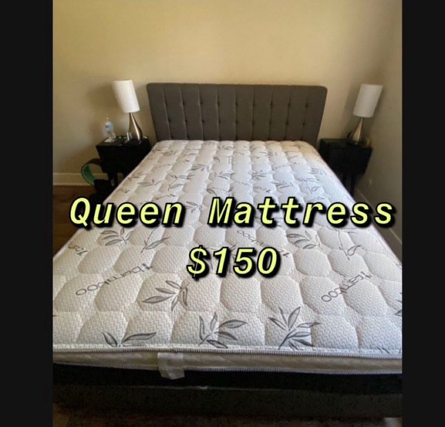 BRAND NEW PILLOW TOP MATTRESSES ✅ COLCHONES NUEVOS PILLOW TOP 💯‼️ QUEEN SIZE $150 ❌ $210 With Box Spring FULL SIZE $140❌ $200 With Box Spring💥