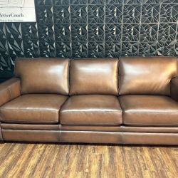 Delivery Available Prospera brown Leather sofa couch retails 2700