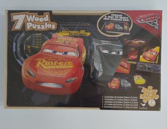 Kids Cars 3 Disney Pixar 7 Wood Puzzles