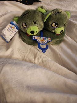 Build-A-Bear Frankenstein Bear Slippers Size M (12-13)