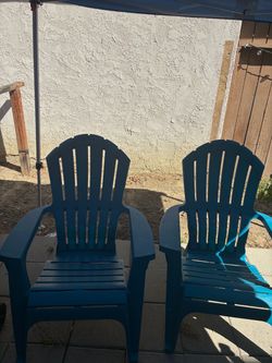 Outside Blue Chairs