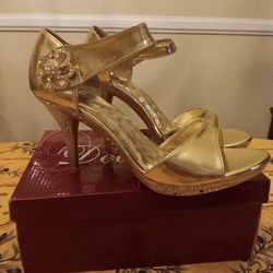 Stunning Heels on Cool Neutral Gorgeous Gold for Your Little Black Dress or Any other Color