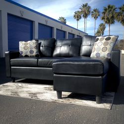 Black Sleek Modern Sectional Sofa