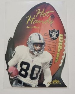 Jerry Rice Raiders Hot Hands Die-Cut Football Card