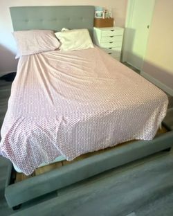 Full size bed frame with mattress