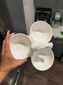 three-compartment serving dish