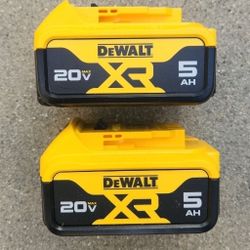 Dewalt 20v Batteries 5.0 XR Brand New Price For Both