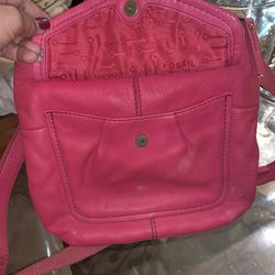 Beautiful large pink leather shoulder bag