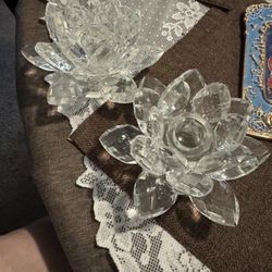 Shannon Crystal Candlestick Holders