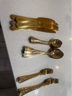Vintage Gold Flatware Set $65
