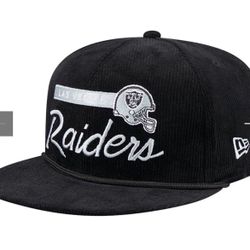 Raiders New Era Corduroy Black SnapBack Hat New