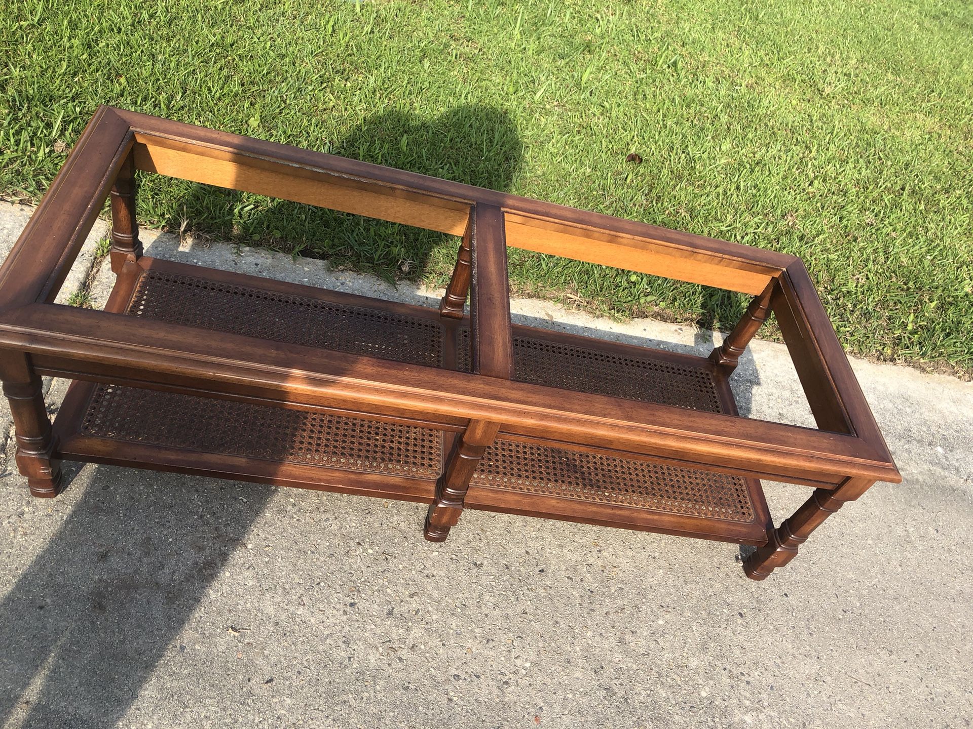 Coffee Table With Glass Inserts 