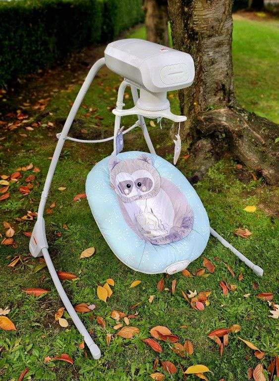 ☆ FISHER PRICE RACOON 2 WAY SWING ☆ vibrates • music • rotating mobile