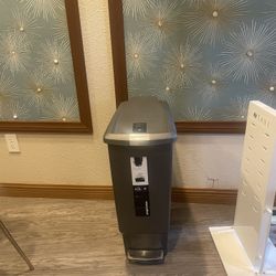 Gray Trash Can 