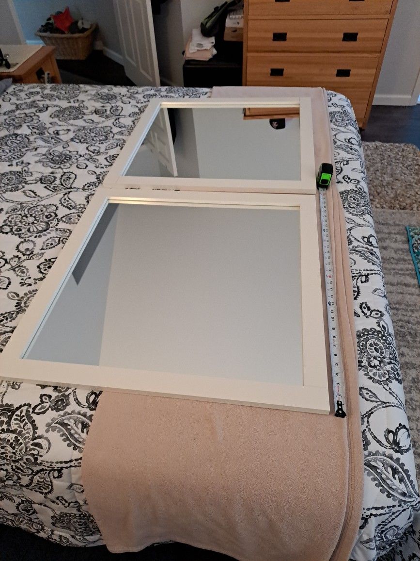 2 30 Inch Square Framed Mirrors