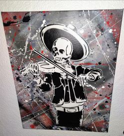 Skeleton Mariachi Art Canvas