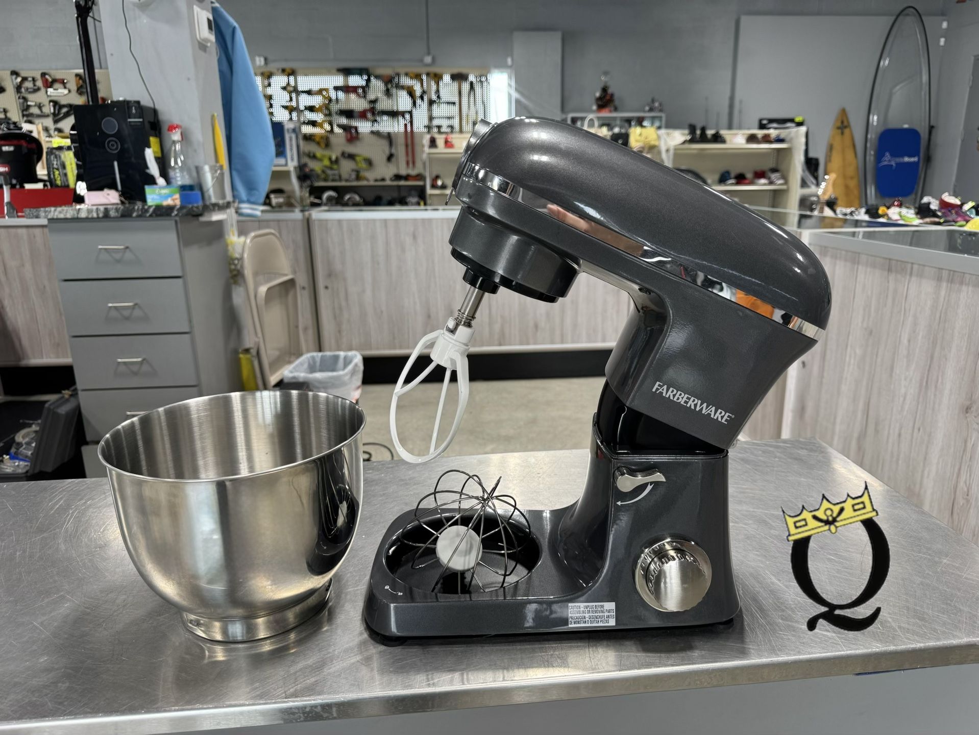 Farberware 6 Speed 4.7 Quart Gun Metal Professional Stand Mixer