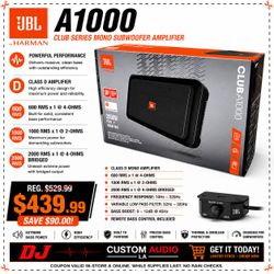 JBL Club Series A1000 Mono Subwoofer System Amplifier 2000 Watts Bass Knob Included 🚨 Payment Options Available 🚨 No Credit Needed 🚨