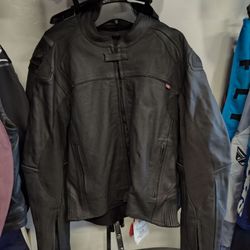 Black Perforated Leather Motorcycle Jacket size 48 (XL+)  brand new