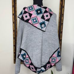 Vintage Alpaca Sweater poncho Made In Peru